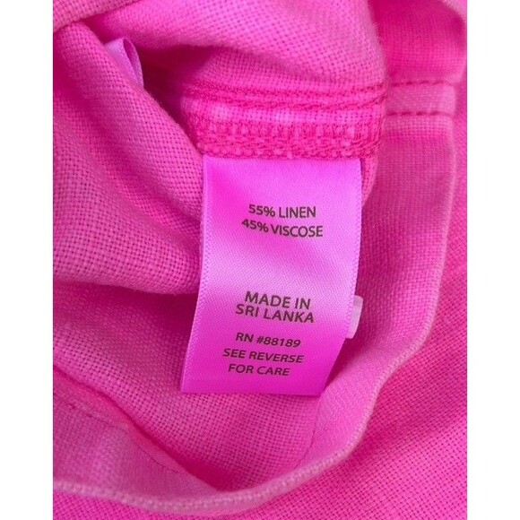 Lilly Pulitzer Pink Linen Drawstring Pants Women’s Small Stretch Waist 28–32 - Picture 5 of 5